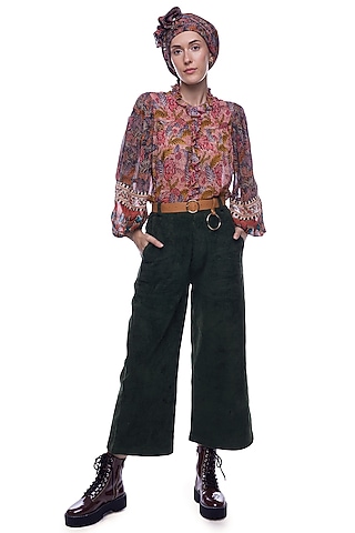 Brown Printed Blouse by Verb by Pallavi Singhee