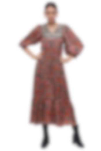 Brown Printed Dress by Verb by Pallavi Singhee