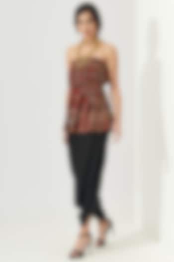 Black Viscose Lurex Georgette Dhoti Set by Verb by Pallavi Singhee at Pernia's Pop Up Shop