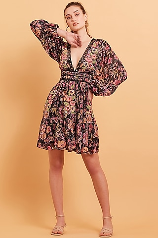 Multi-Coloured Printed Mini Dress by Verb by Pallavi Singhee