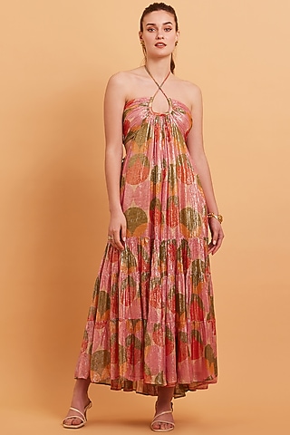Multi-Coloured Georgette Printed Dress by Verb by Pallavi Singhee