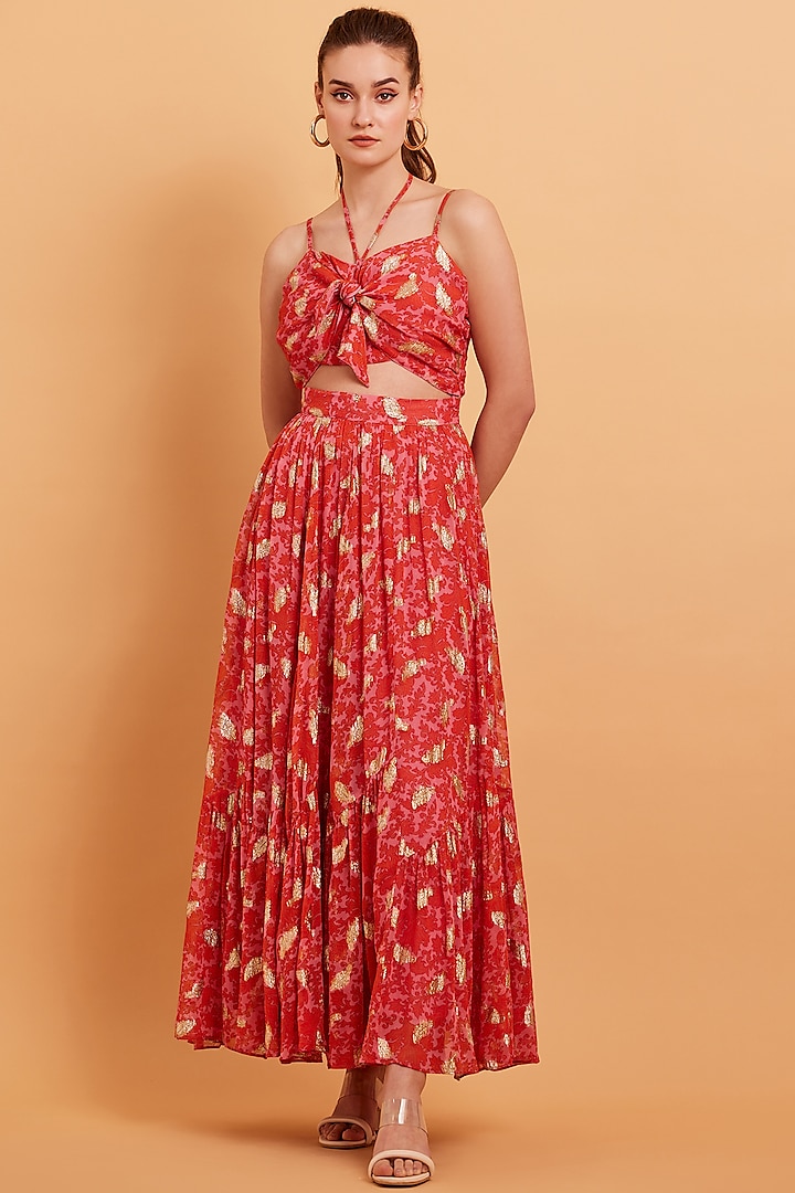 Multicolored Jacquard Printed Maxi Dress by Verb by Pallavi Singhee