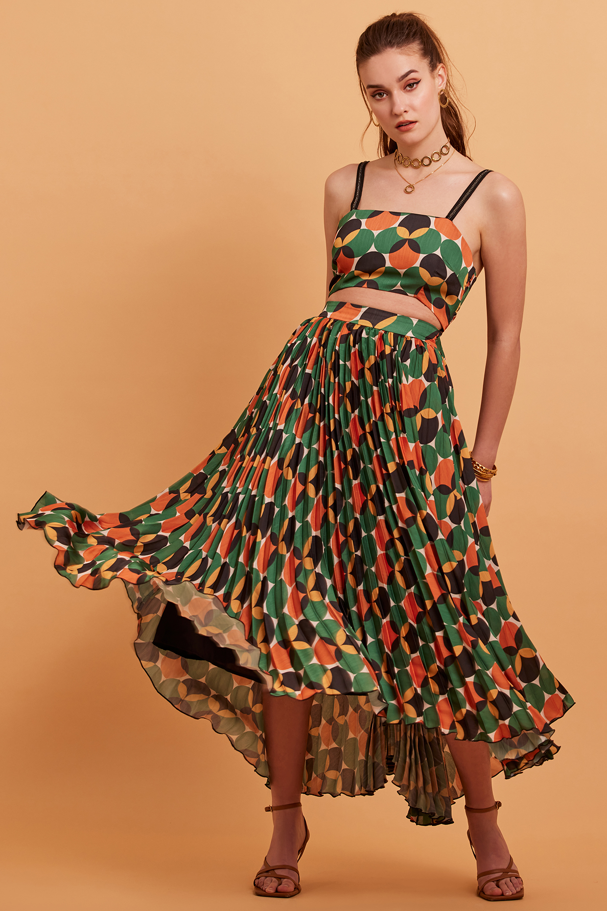 Multi-Coloured Polyester Printed Midi Vacation Dress by Verb by Pallavi Singhee at Pernia's Pop Up Shop
