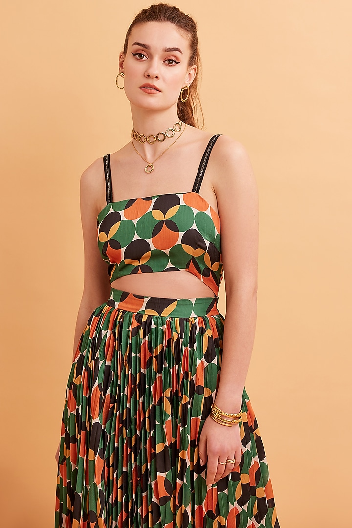 Multi-Coloured Polyester Printed Midi Vacation Dress by Verb by Pallavi Singhee at Pernia's Pop Up Shop