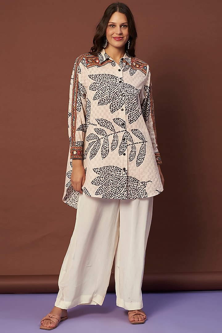Beige Cotton Printed Shirt by Verb by Pallavi Singhee at Pernia's Pop Up Shop