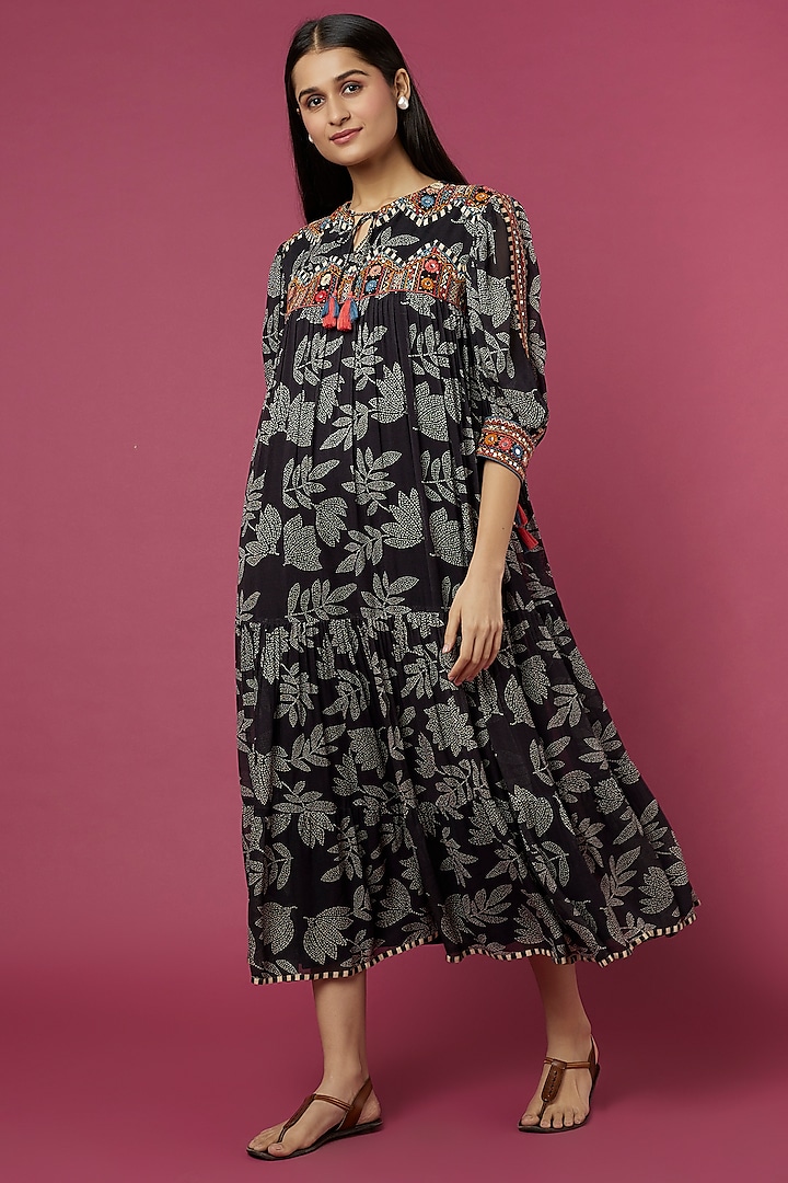 Black Embroidered Dress by Verb by Pallavi Singhee