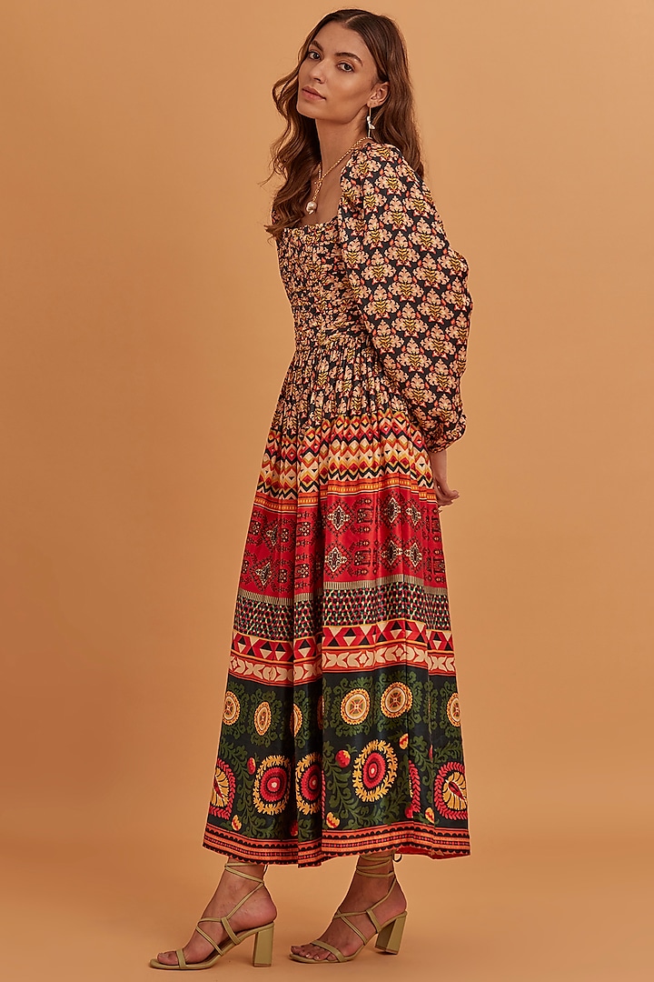 Multi-Coloured Cotton Printed Maxi Dress by Verb by Pallavi Singhee