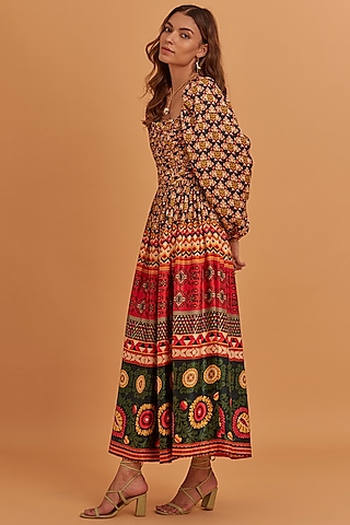 Multi-Coloured Cotton Printed Maxi Dress by Verb by Pallavi Singhee