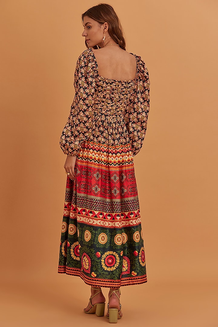 Multi-Coloured Cotton Printed Maxi Vacation Dress by Verb by Pallavi Singhee at Pernia's Pop Up Shop