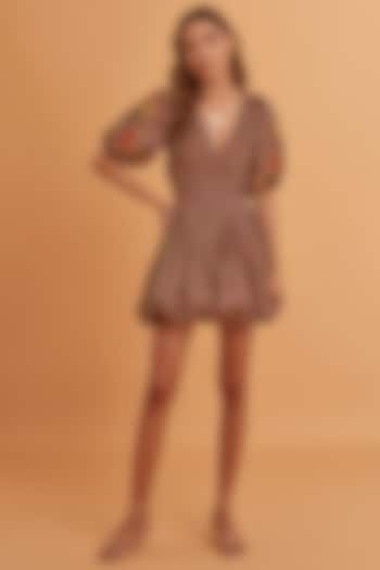 Multi-Coloured Cotton Embroidered & Printed Vacation Dress by Verb by Pallavi Singhee at Pernia's Pop Up Shop