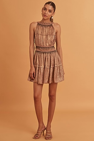 Multi-Colored Polyester Mini Dress by Verb by Pallavi Singhee