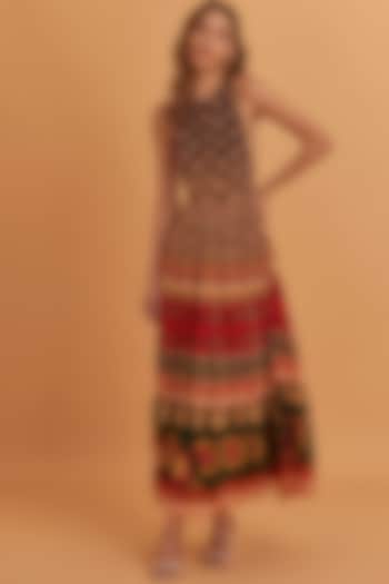 Multi-Colored Georgette Printed Dress by Verb by Pallavi Singhee