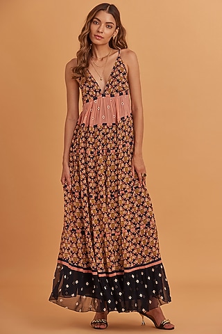 halter maxi dress boho Solara – Boho Halter Maxi Dress – Nomadic Enigma main image 0