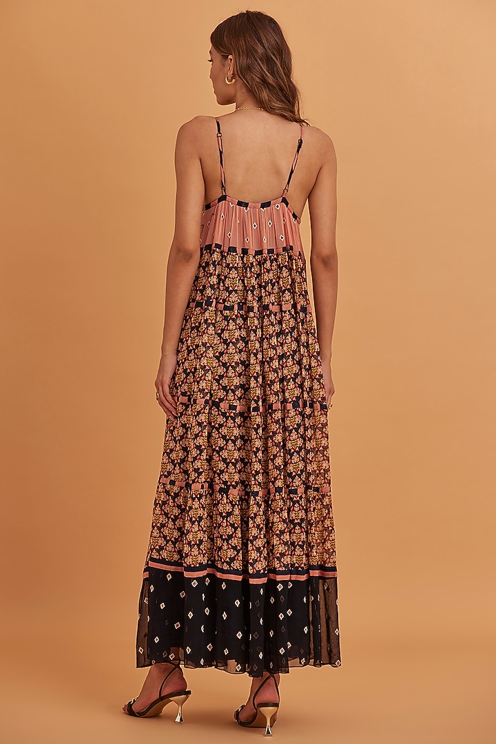Multi-Colored Printed Tiered Vacation Dress by Verb by Pallavi Singhee at Pernia's Pop Up Shop