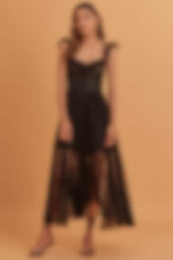 Black Tulle Dress by Verb by Pallavi Singhee