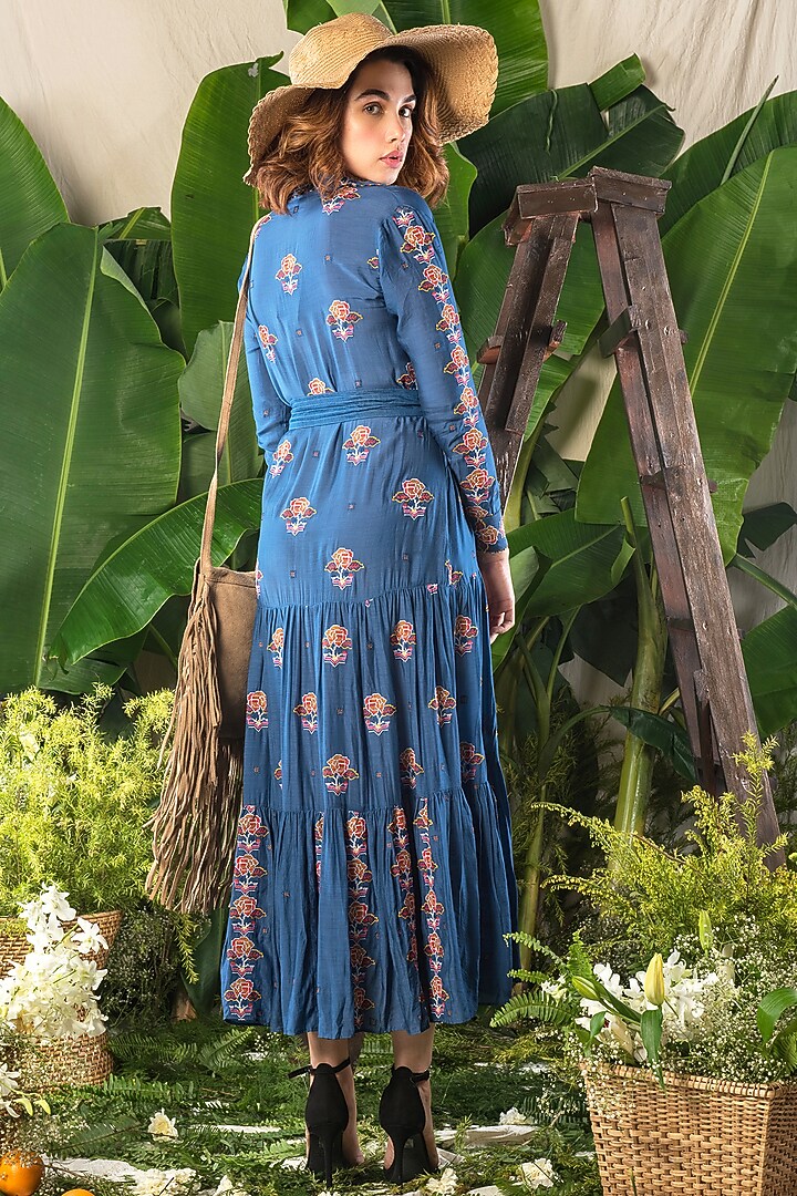 Royal Blue Maxi Vacation Dress by Verb by Pallavi Singhee at Pernia's Pop Up Shop