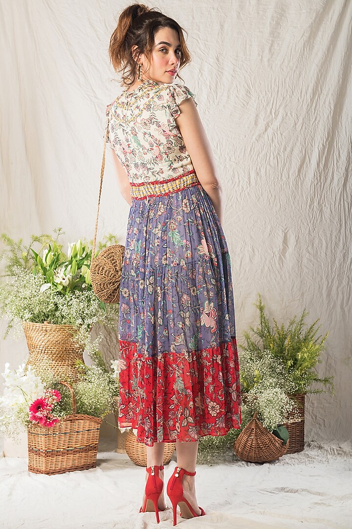 Multi Colored Printed Maxi Summer Dress by Verb by Pallavi Singhee at Pernia's Pop Up Shop