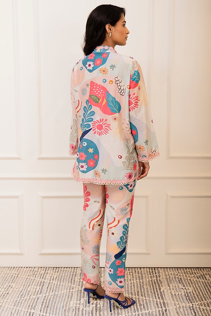 Multi-Colored Chanderi Printed Co-Ord Set by Varun Bahl Pret at Pernia's Pop Up Shop