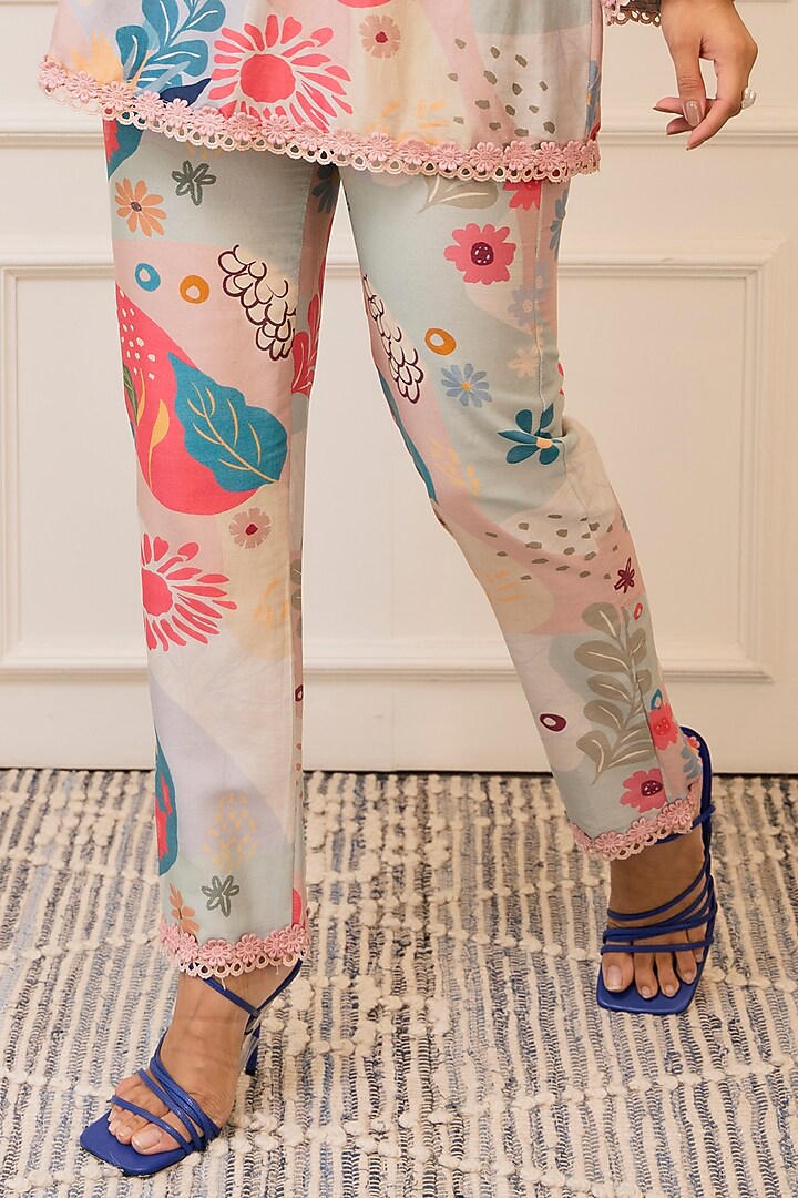Multi-Colored Chanderi Printed Co-Ord Set by Varun Bahl Pret at Pernia's Pop Up Shop