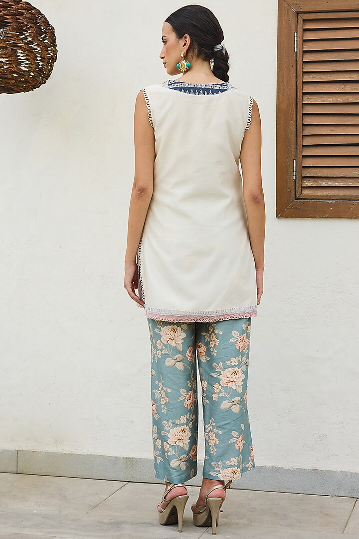 Multi-Colored Georgette Printed Cape Set by Varun Bahl Pret at Pernia's Pop Up Shop