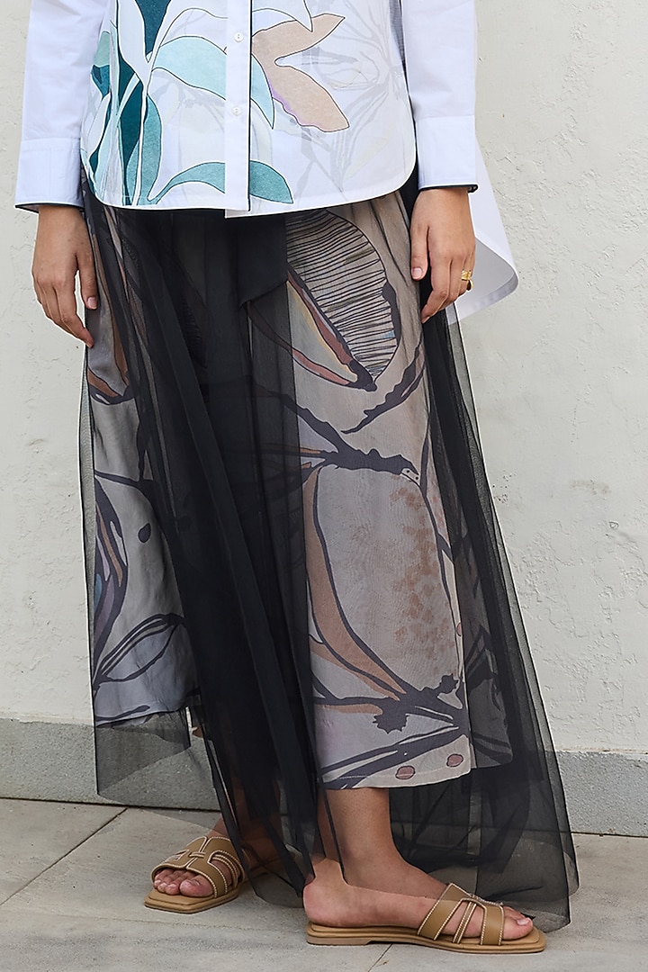 Black Net Skirt Set by Varun Bahl Pret at Pernia's Pop Up Shop