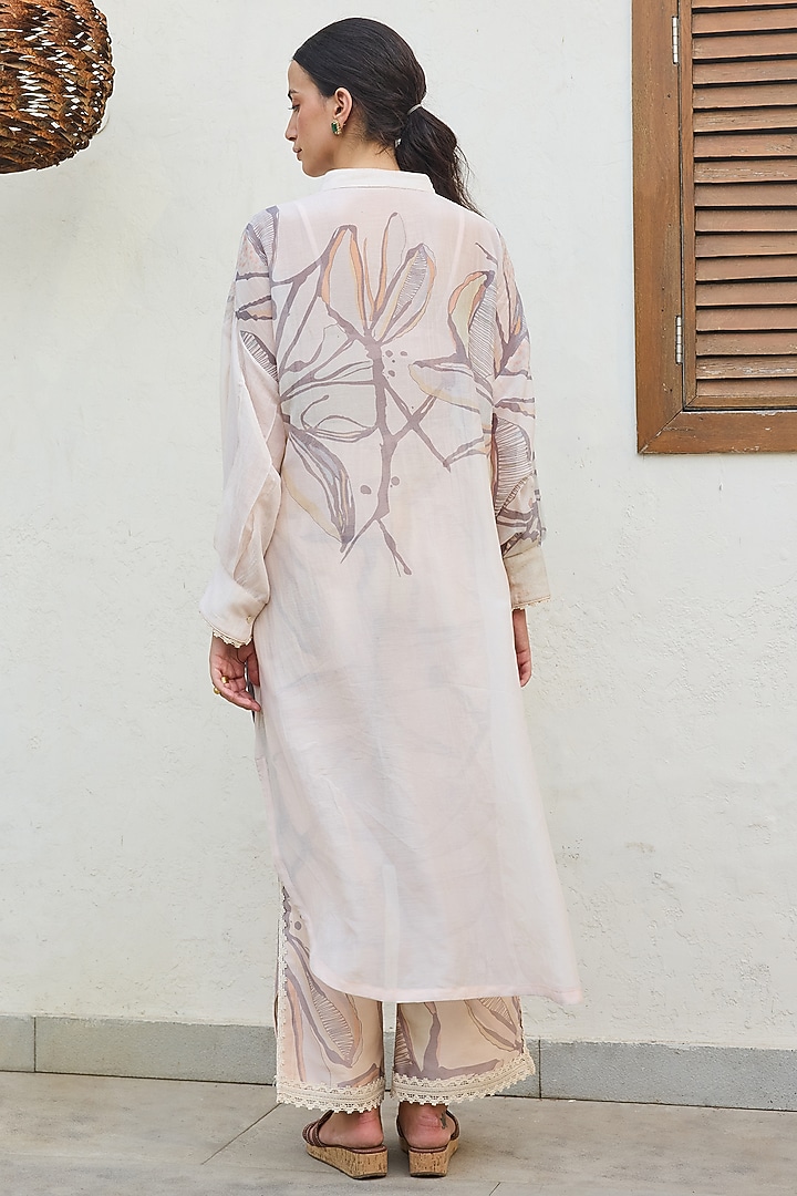 Pink Chanderi Printed Kurta Set by Varun Bahl Pret at Pernia's Pop Up Shop