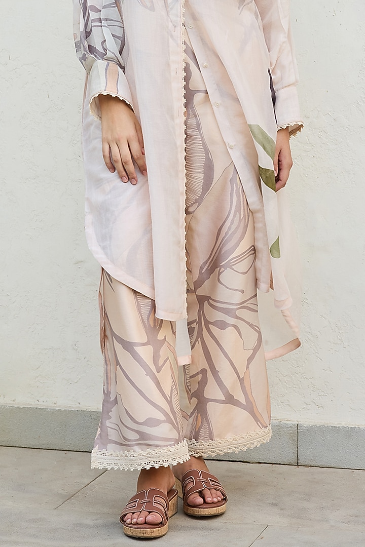 Pink Chanderi Printed Kurta Set by Varun Bahl Pret at Pernia's Pop Up Shop