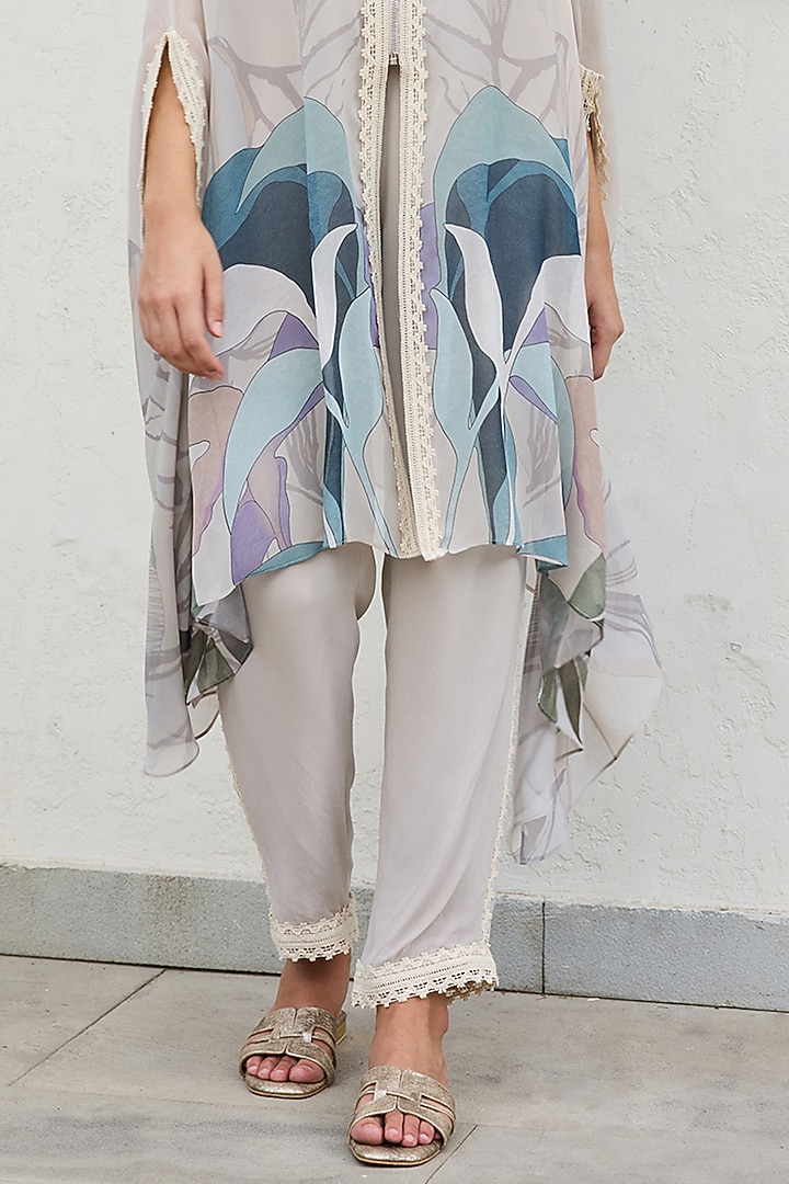 Grey Viscose Georgette Printed Tunic Set by Varun Bahl Pret at Pernia's Pop Up Shop