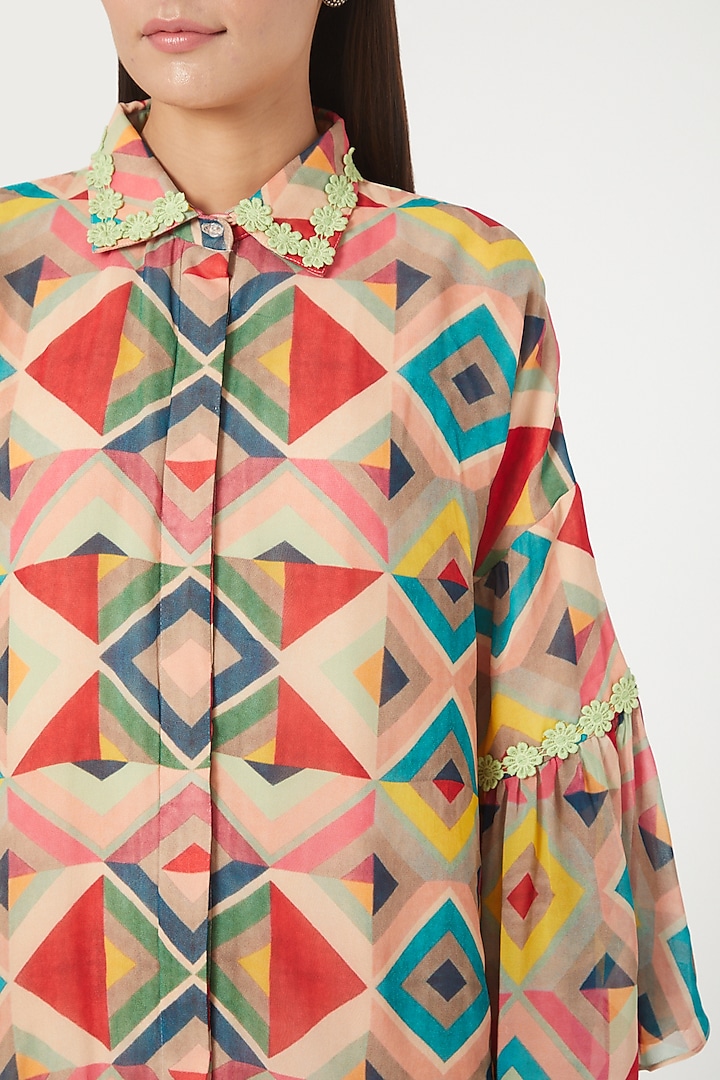 Multi Colored Georgette Tiered Vacation Dress by Varun Bahl Pret at Pernia's Pop Up Shop