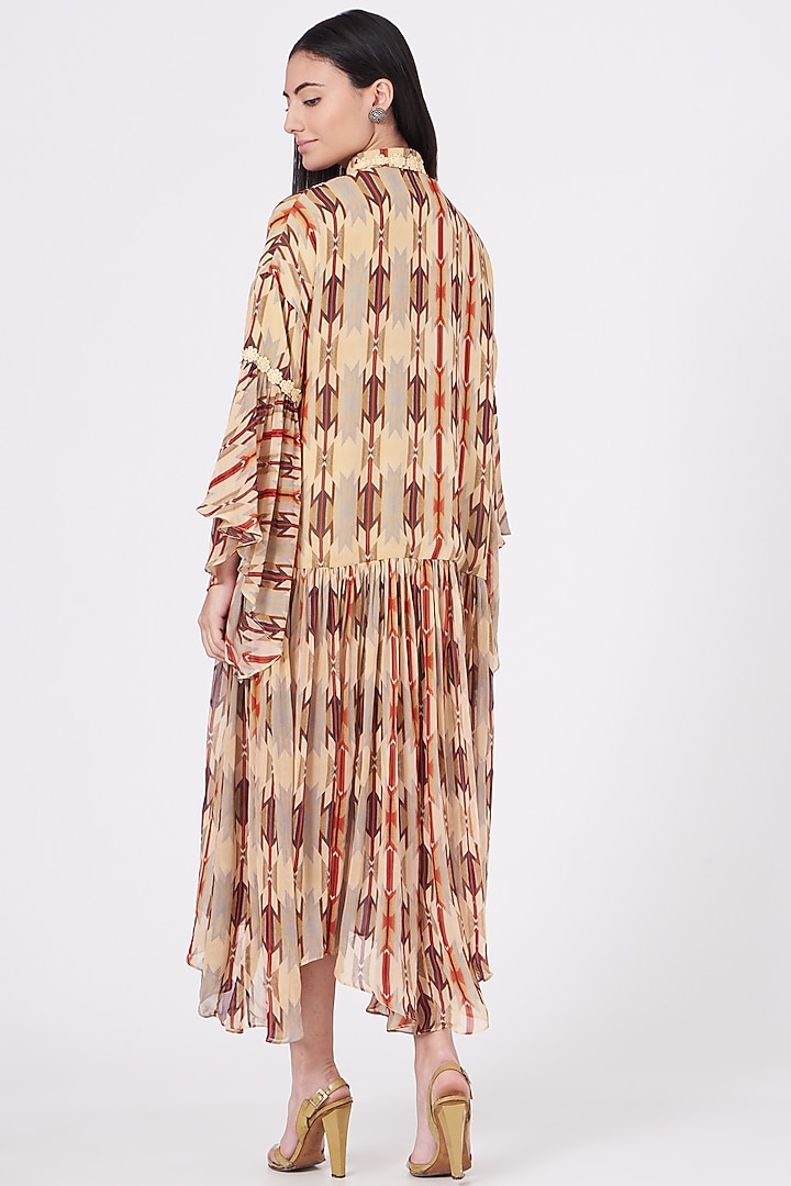 Multi-Colored Digital Printed Tiered Vacation Dress by Varun Bahl Pret at Pernia's Pop Up Shop
