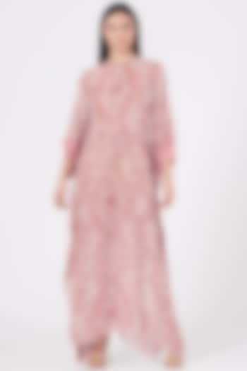 Wood Pink Digital Printed Long Kaftan by Varun Bahl Pret at Pernia's Pop Up Shop