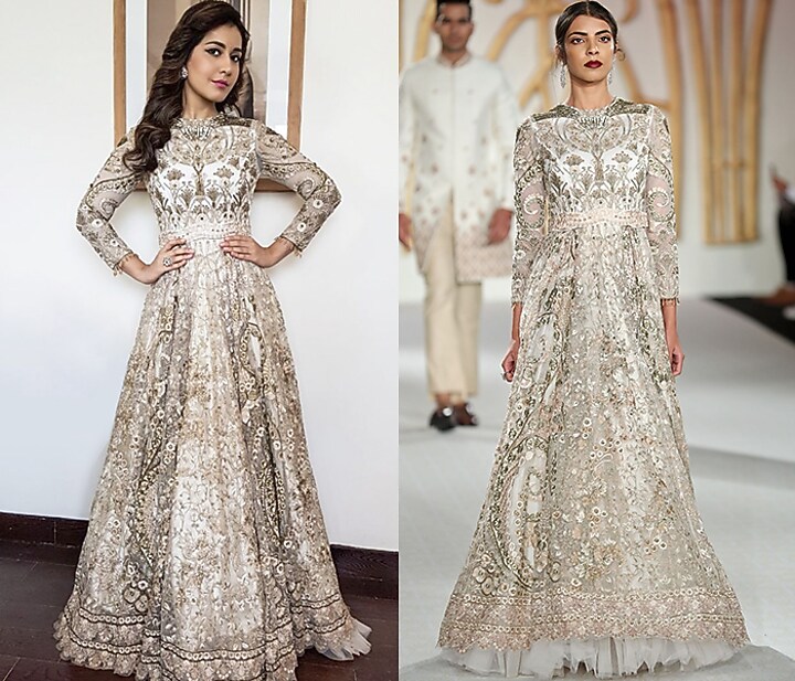 Ivory embroidered flared gown available only at Pernia's Pop Up Shop.