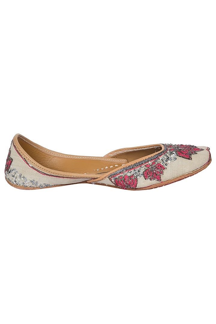 Mint green dual tone embroidered juttis available only at Pernia's Pop Up Shop.