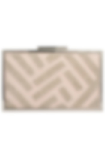 Pink Silver Cutdana Embroidered Clutch by Vareli Bafna Designs