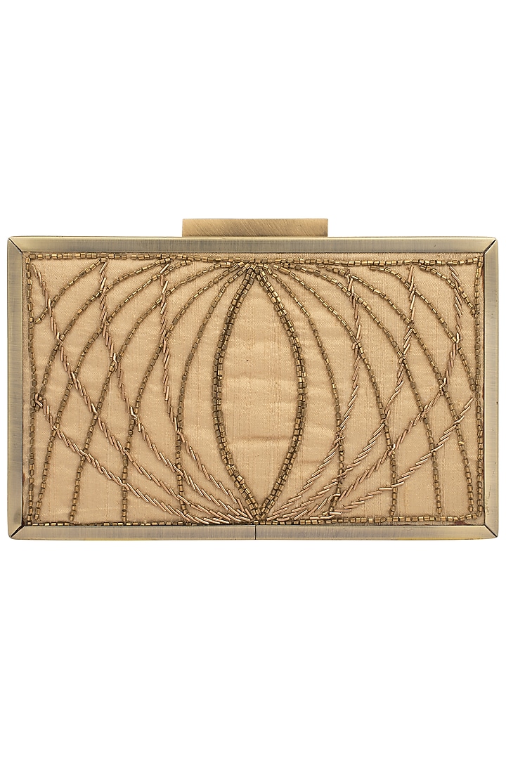 Golden embroidered antique frame clutch available only at Pernia's Pop Up Shop.