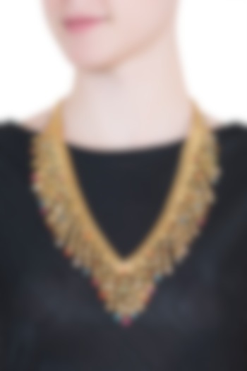 Gold plated twisted candy necklace by Valliyan by Nitya Arora