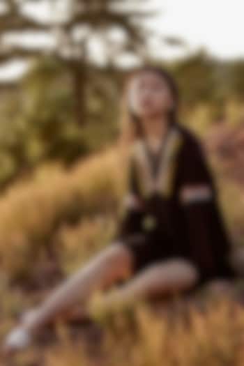 Black Viscose Georgette Mini Vacation Dress by Verb by Pallavi Singhee at Pernia's Pop Up Shop