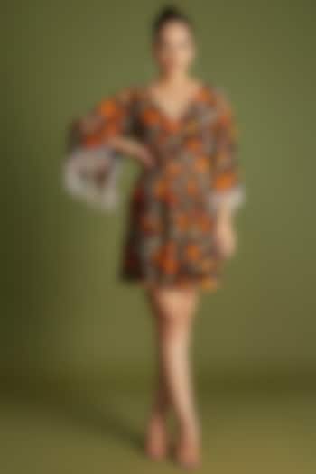 Multi-Colored Viscose Georgette Printed Mini Dress by Verb by Pallavi Singhee