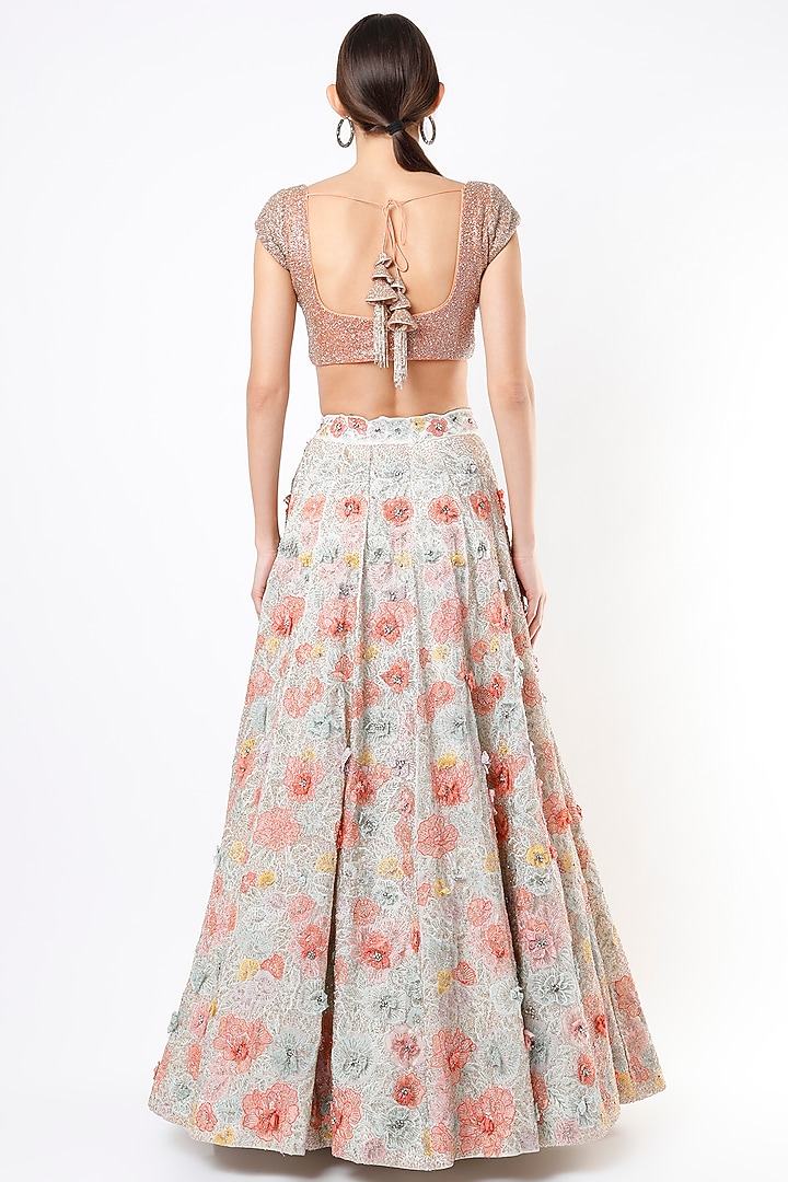 Multi-Colored Bridal Lehenga Set With Zardosi Work by Varun Chakkilam at Pernia's Pop Up Shop