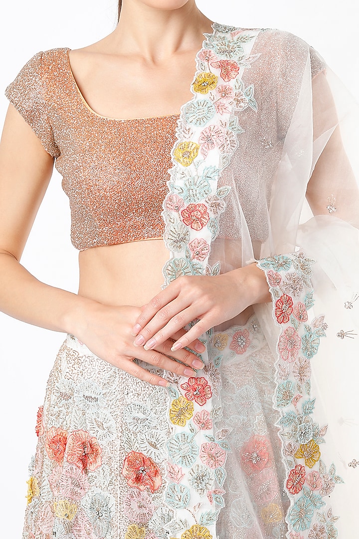 Multi-Colored Bridal Lehenga Set With Zardosi Work by Varun Chakkilam at Pernia's Pop Up Shop