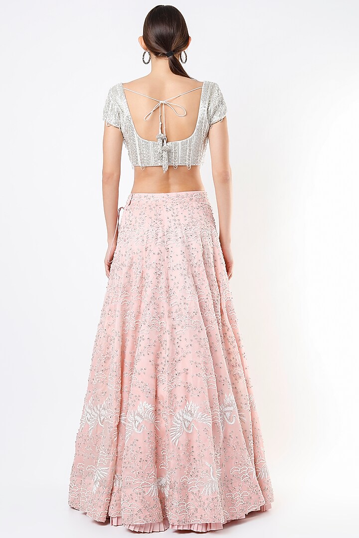 Blush Pink Bridal Lehenga Set With Motif Work by Varun Chakkilam at Pernia's Pop Up Shop