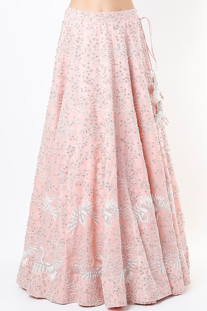 Blush Pink Bridal Lehenga Set With Motif Work by Varun Chakkilam at Pernia's Pop Up Shop