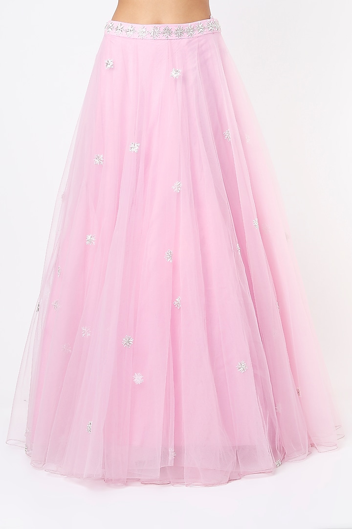 Baby Pink Embroidered Wedding Lehenga Set by Varun Chakkilam at Pernia's Pop Up Shop