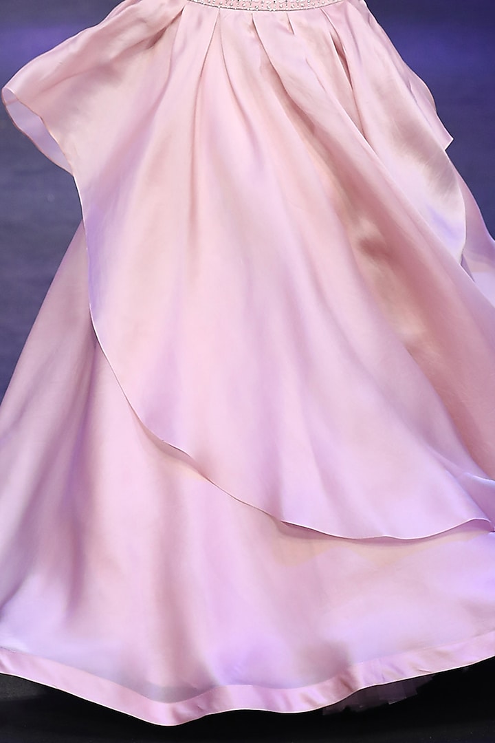 Blush Pink Ruffled Skirt Set by Varun Chakkilam at Pernia's Pop Up Shop