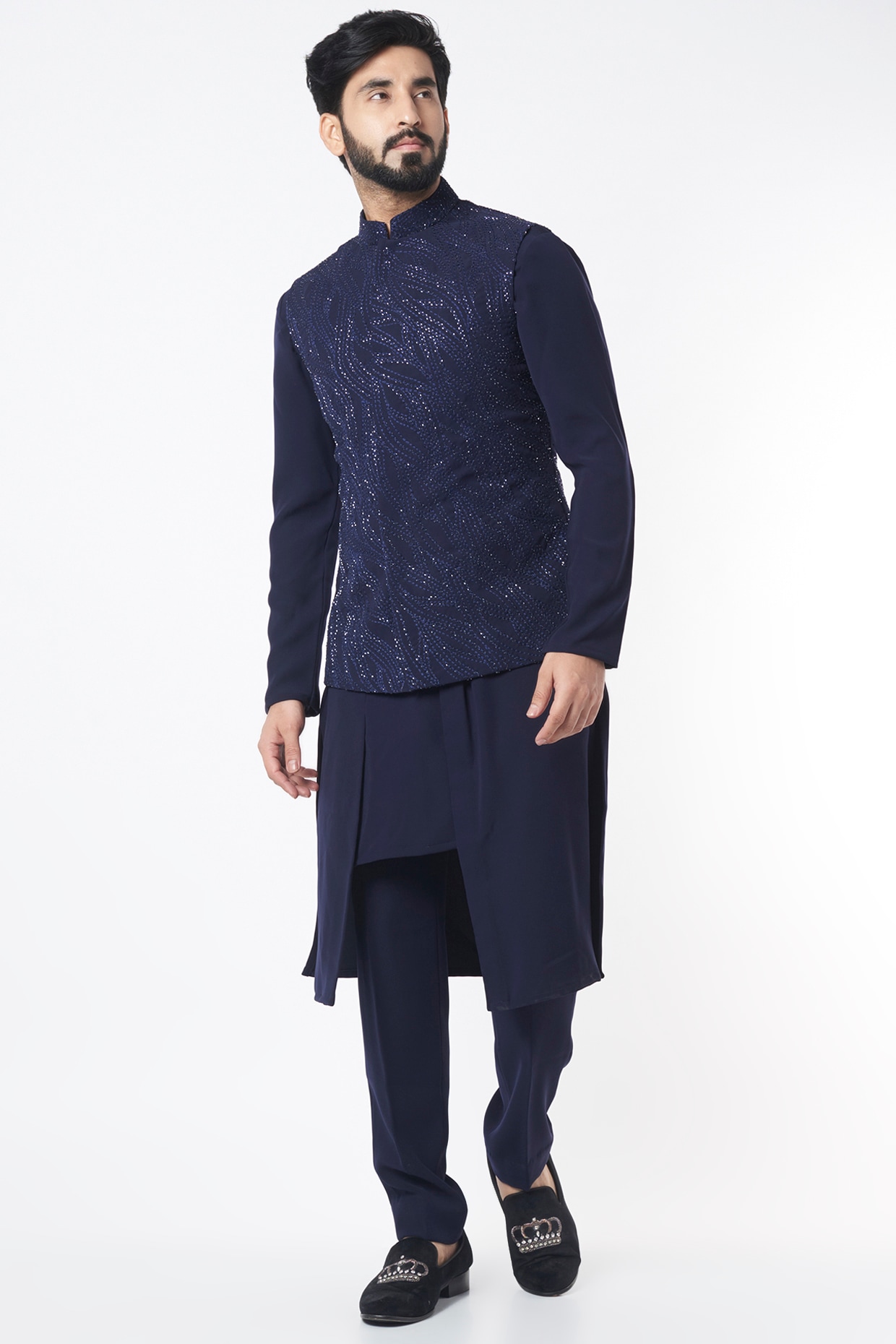 Peacock Blue Nehru Jacket Set With Embroidery Work | Nehru jackets, Jackets,  Wearing red