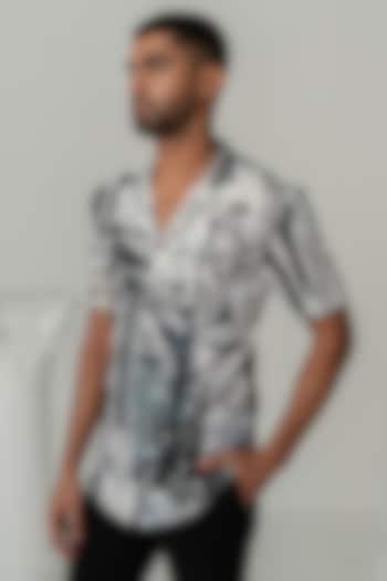 Bright White Italian Crepe Shirt by Varun Chakkilam Men