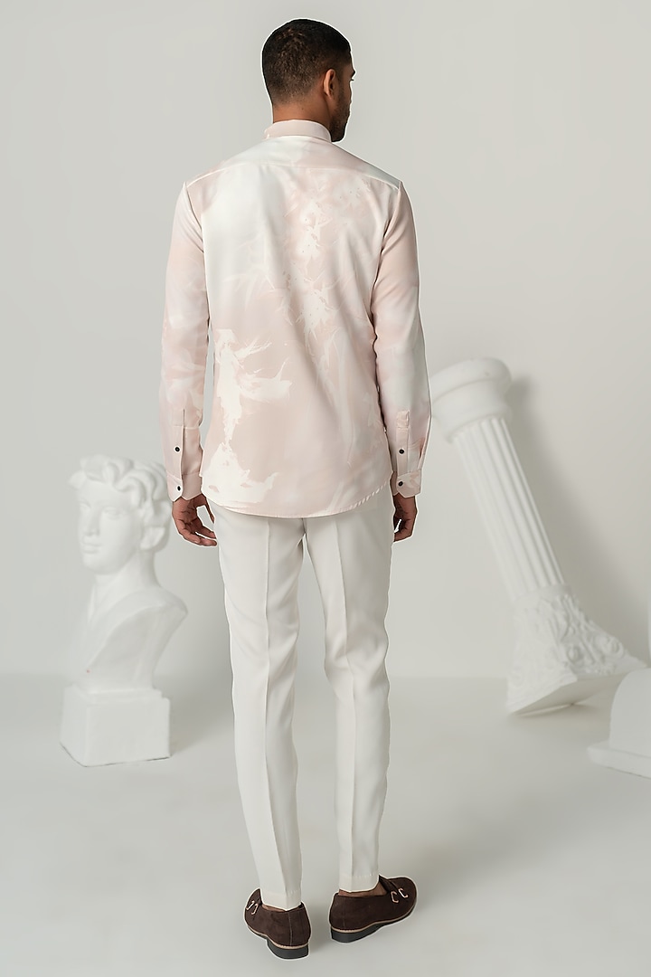 Pinkish Petal Italian Crepe Party Wear Shirt by Varun Chakkilam Men at Pernia's Pop Up Shop