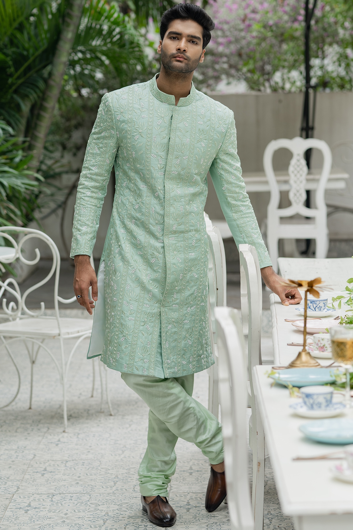 Mint hot sale green sherwani