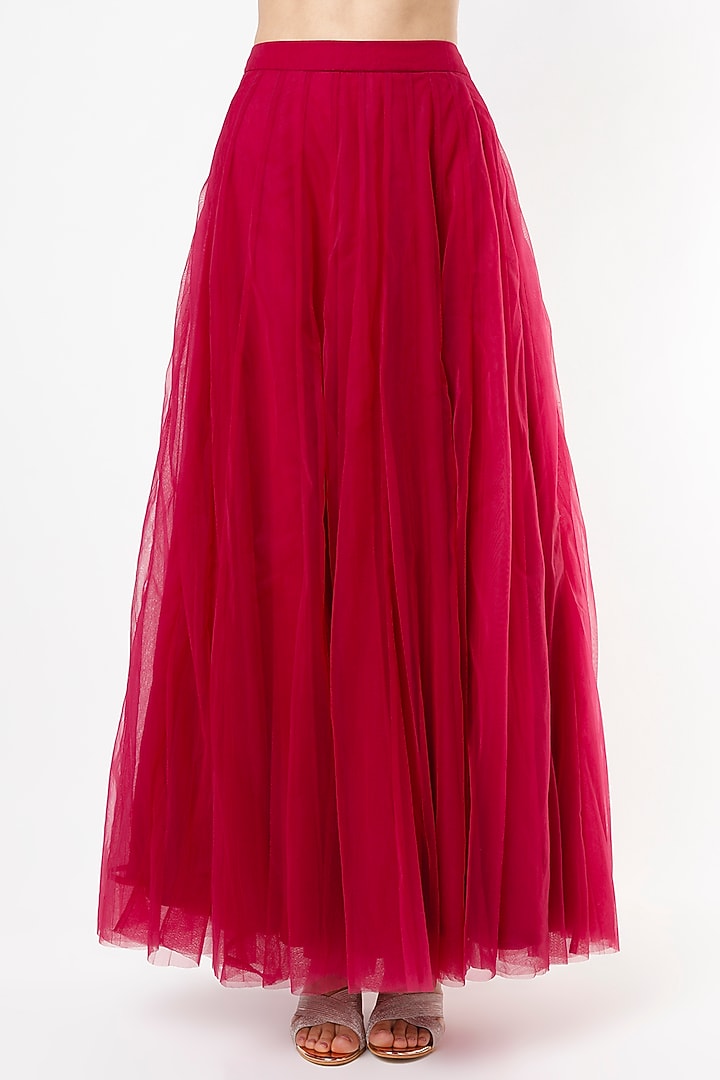 Burgundy Wedding Lehenga Set With Cape by VIDHI AGRAWAL at Pernia's Pop Up Shop