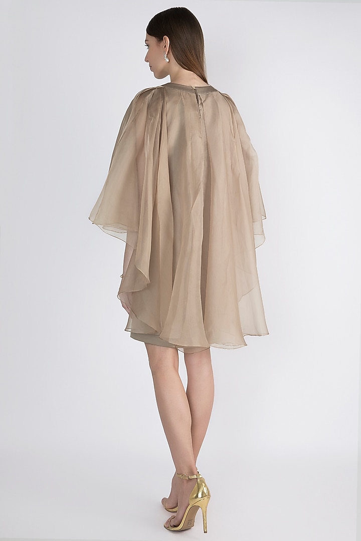Champagne Midi Cape Vacation Dress by Vito Dell’Erba at Pernia's Pop Up Shop